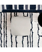 Round Cotton Ottoman for Living Room and Bedroom Seating
