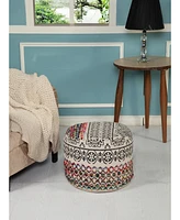 18" Multicolored Cotton Blend Ottoman