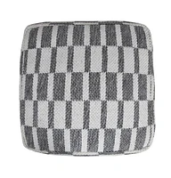 18" Grey 100% Cotton Ottoman