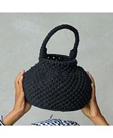 Naga Macrame Bucket Bag In Black