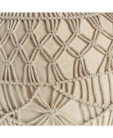 20" Cream 100% Cotton Ottoman
