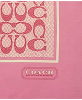 Coach Textured Signature Print Silk Square Scarf