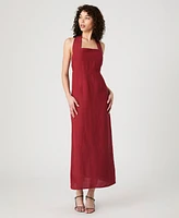 French Connection Women's Birdie Linen-Blend Halter-Neck Midi Dress