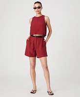 French Connection Women's Birdie High-Rise Walking Shorts