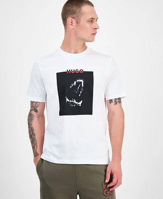 Hugo by Boss Men's Dobero Short Sleeve Crewneck Dog Fangs Graphic T-Shirt