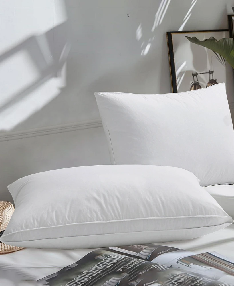 Unikome Medium Soft Goose Down and Feather Gusseted 2-Pack Pillows