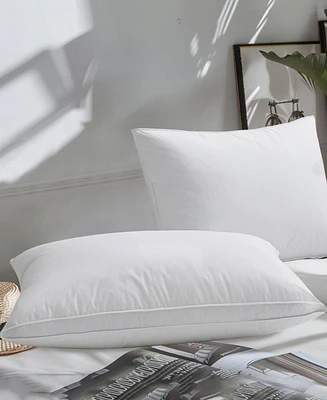 Unikome Medium Soft Goose Down and Feather Gusseted 2-Pack Pillows