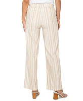 Liverpool Los Angeles Petite Stripe Drawstring Wide-Leg Pants