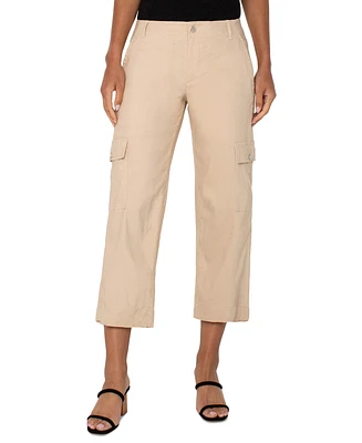 Liverpool Los Angeles Petite Cropped Utility Tab-Hem Pants