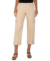 Liverpool Los Angeles Petite Cropped Utility Tab-Hem Pants
