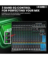 5 Core Audio Dj Mixer 20 Channel Sound Board Console w 24 Spx Effect 48V Phantom Power Mx 20CH Xu