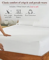 Cool Percale Fitted Sheet Only, 100% Organic Cotton