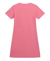 Guess Big Girl Short Sleeve with Shiny Foil Print Logo Dress