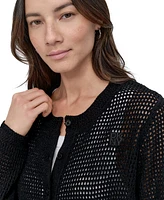 Dkny Jeans Women's Baby Chenille Open-Stitch Long-Sleeve Cardigan