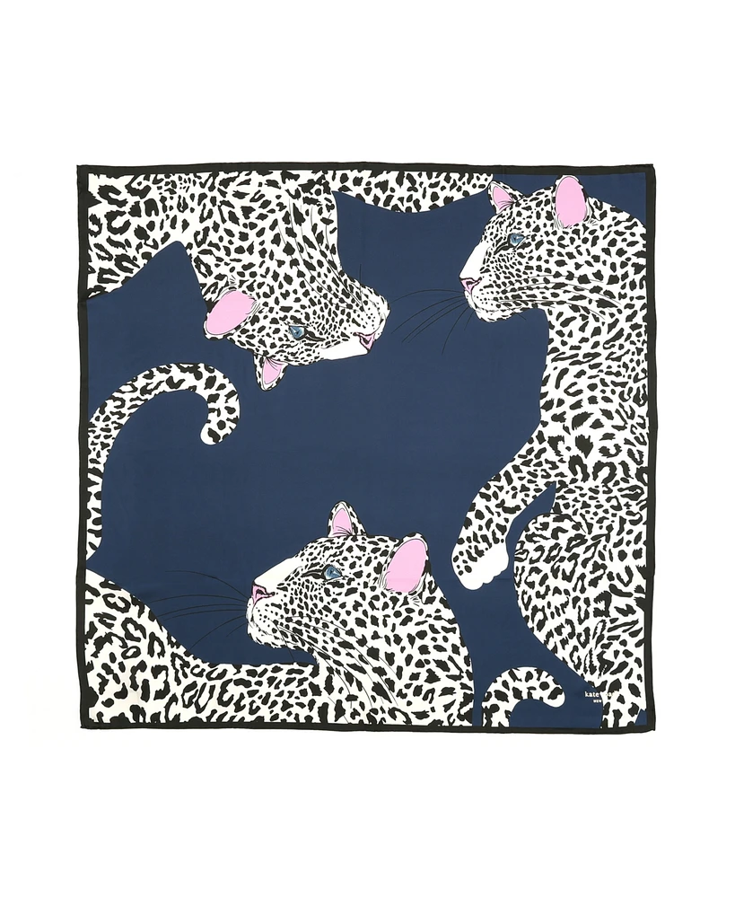 Kate Spade New York Women's Leopard Silk Square Scarf