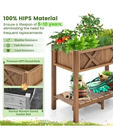 Hips Raised Garden Bed Poly Wood Elevated Planter Box