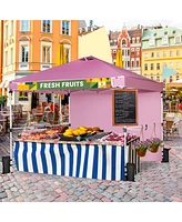 10 x 10 Feet Foldable Commercial Pop-up Canopy with Roller Bag and Banner Strip
