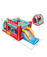 5-in-1 Ice Cream Inflatable Bounce House with Ball Pit and Slide with 480W Blower