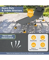 5-position Outdoor Folding Chaise Lounge Chair