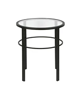 Glass Top Round End Table – Sturdy Steel Base for a Chic Industrial Look