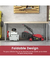 10 Amp 13 Inch Electric Corded Lawn Mower with Collection Box-Red