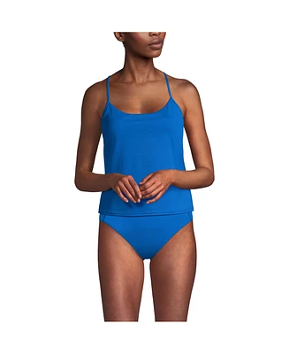 Lands' End Women's Long Torso Tugless QuickDry Adjustable Strappy Back Tankini Top