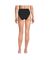 Lands' End Women's Tugless QuickDry High Waisted Leg Bikini Bottoms