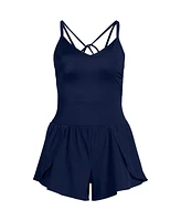 Lands' End Plus Tugless Strappy X-Back Romper Swimsuit