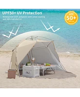 Naturehike Beach Tent Sun Shelter for 3-4 Person, Automatic Easy Set up Pop up Instant Tent, UPF50+ Uv Protection Portable Canopy Privacy Tent (Light