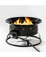 Mini Fire Pit Outdoor Portable Fire Pit Steel Camping Fire Pit with Lava Rocks,Instant Ignition and Adjustment