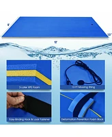 12 x 6 Feet 3 Layer Floating Water Pad-Blue