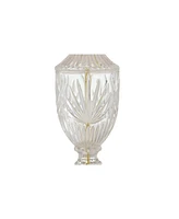 Traditional Glam Luxury Table Lamps 26.5" High Set of 2 Clear Glass Urn Brass Gold Metal White Cream Bell Shade Decor for Living Room Bedroom Hou
