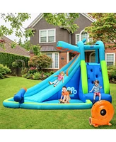 Hippo Inflatable Water Slide Bounce House with Air Blower