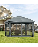 12 x 10 Feet Canopy Double Vented Heavy Duty Steel Gazebo