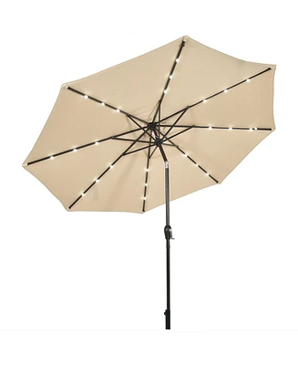 10 Feet Outdoor Patio Umbrella with Bright Solar Led Lights