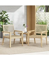 Wicker & Acacia Club Chairs (Set of 2)