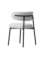 Wood Grain Dining Set, Black Metal Legs, Seats 4-6