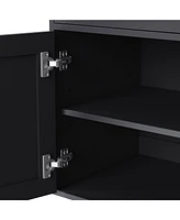 Farmhouse Storage Cabinet with 4 Gourd Legs, Adjustable Shelves, and Drawer