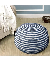 Jute Ottoman for Living Room Bedroom and Rustic Home Decor