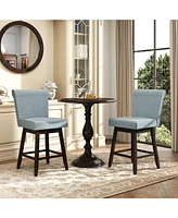 27 Inch Counter Height Bar Chairs with Rubber Wood Legs Set of 2