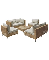 Wicker Patio Set, Cushions & Table