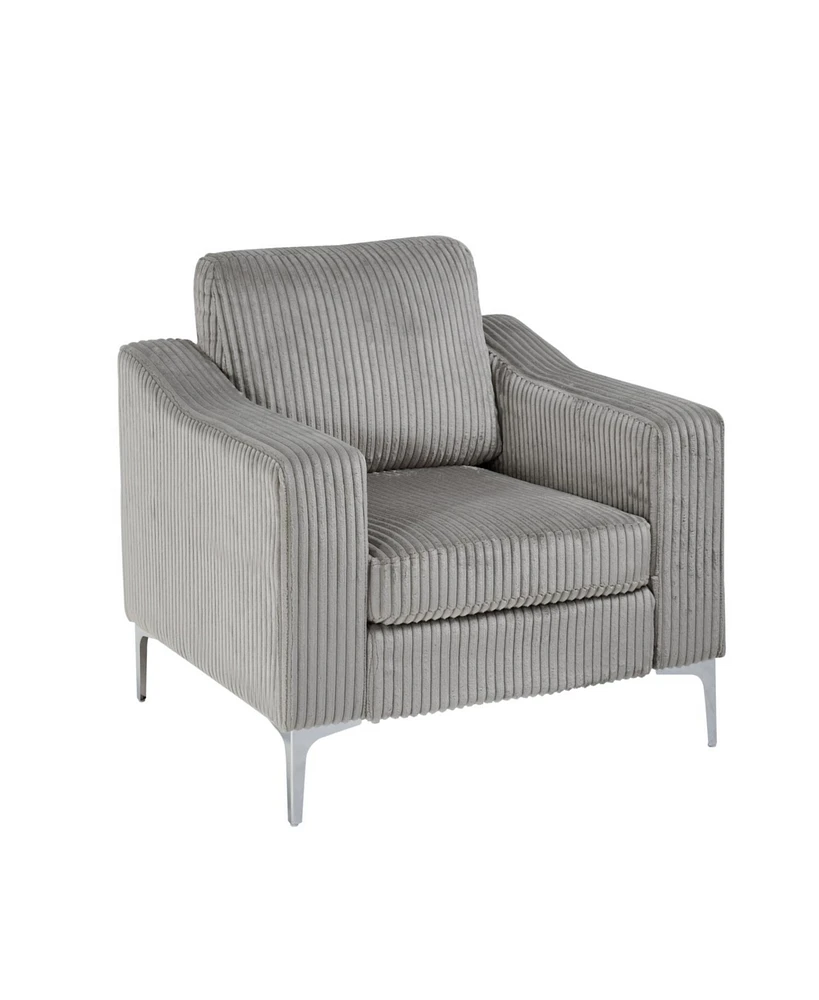 Gray Corduroy Convertible Sectional Sofa
