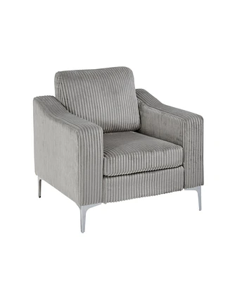 Gray Corduroy Convertible Sectional Sofa