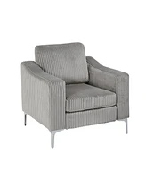 Gray Corduroy Convertible Sectional Sofa