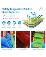 Inflatable Bouncer Bounce House with Water Slide Splash Pool without Blower