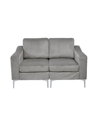 Modular Sectional Two-Seater Sofa , Corduroy Sectional Couch,Gray
