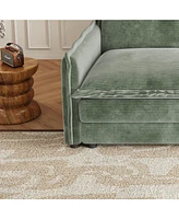 Corduroy 3-Seater Cloud Couch with Footrests & Cushions
