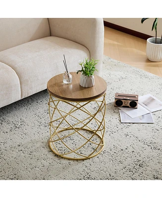 Golden Side table [Mdf Top+ Metal Frame]