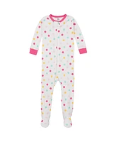 Gerber Baby Girls 2-Pack Snug Fit Footed Cotton Pajamas, Love, 0-3 Months