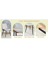 42" Glass Table & 4 Pu Chairs - Modern Minimalist